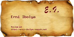 Erni Ibolya névjegykártya